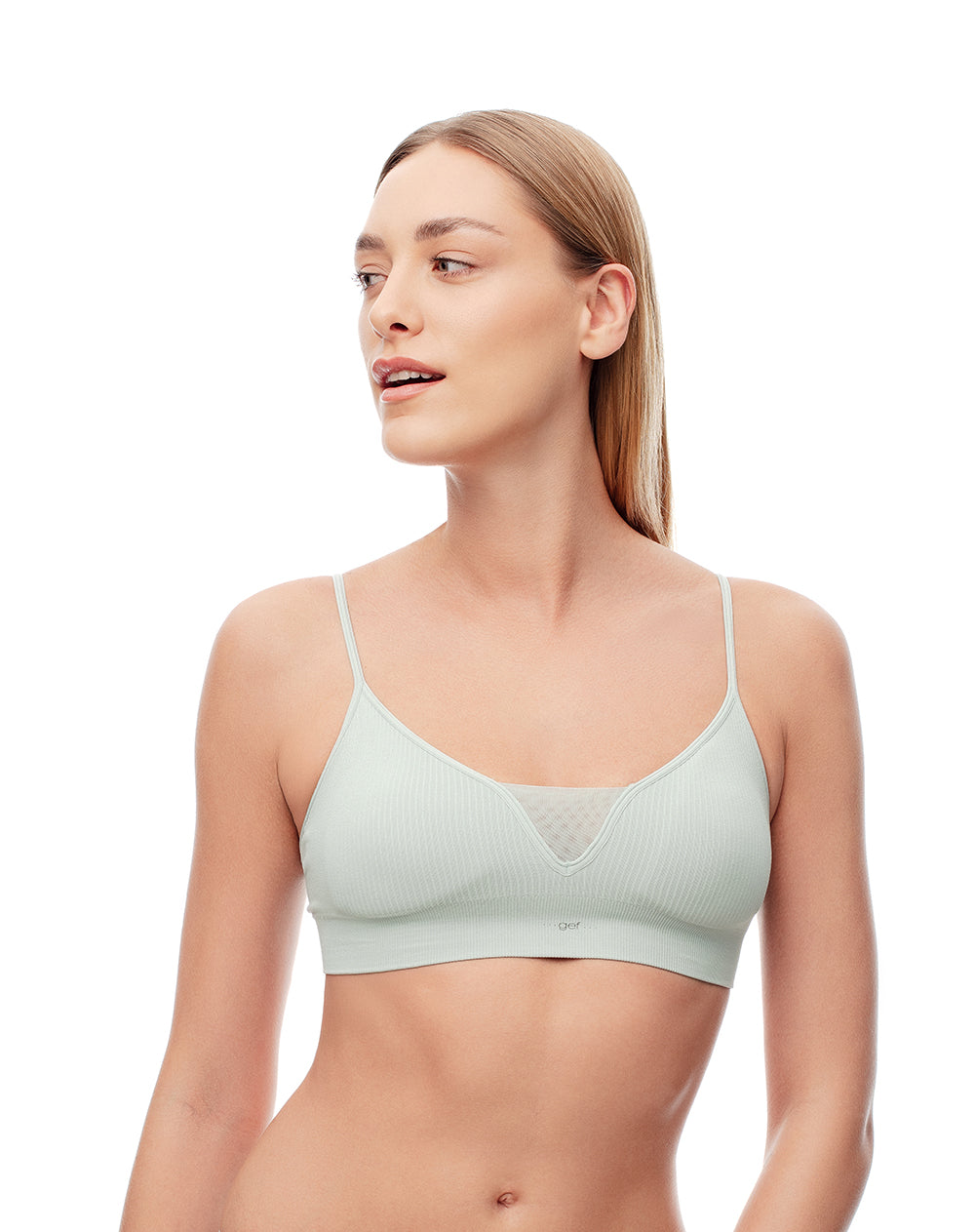 Top soporte medio seamless copas removibles verde