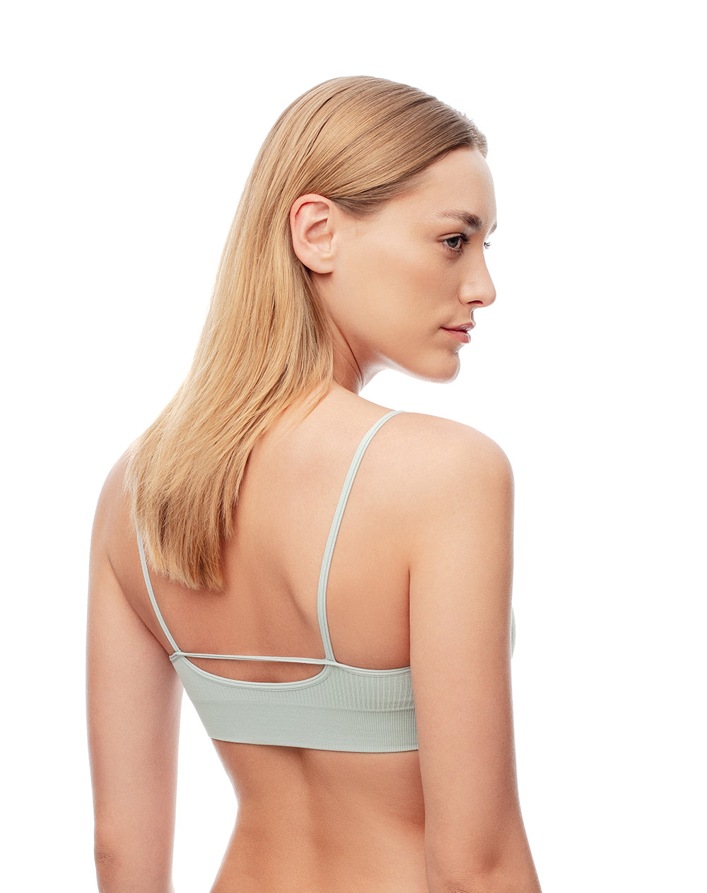 Top soporte medio seamless copas removibles verde