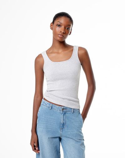 Camiseta Luti slim fit gris jaspeada