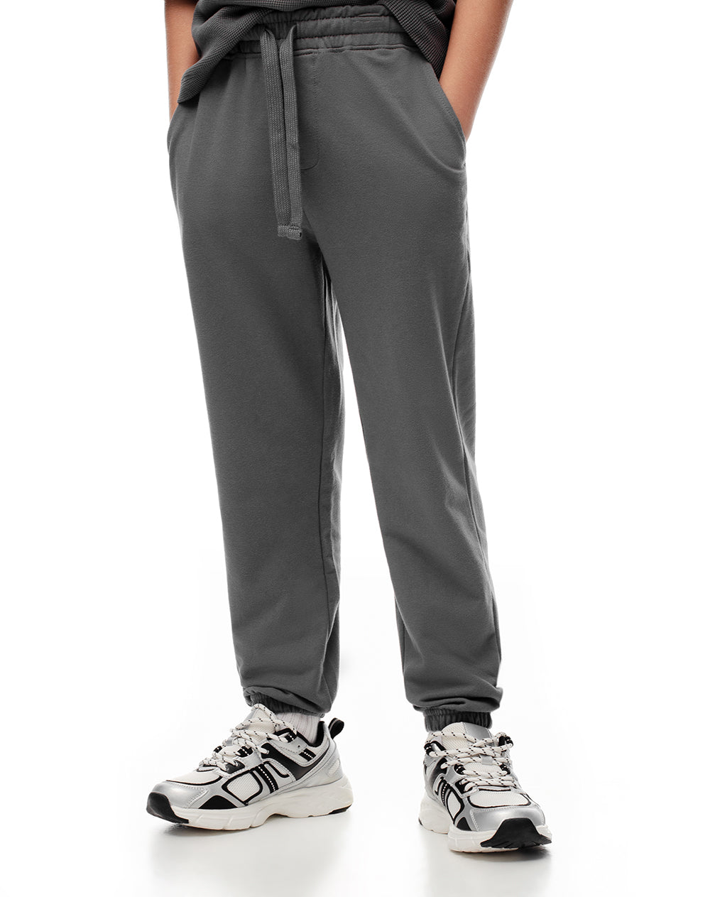 Jogger regular gris niño