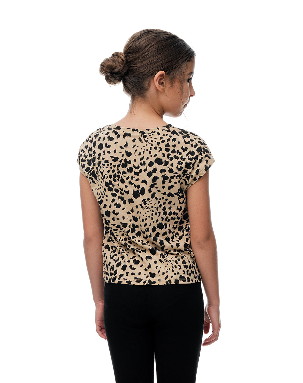 Camiseta regular algodón habano print niña