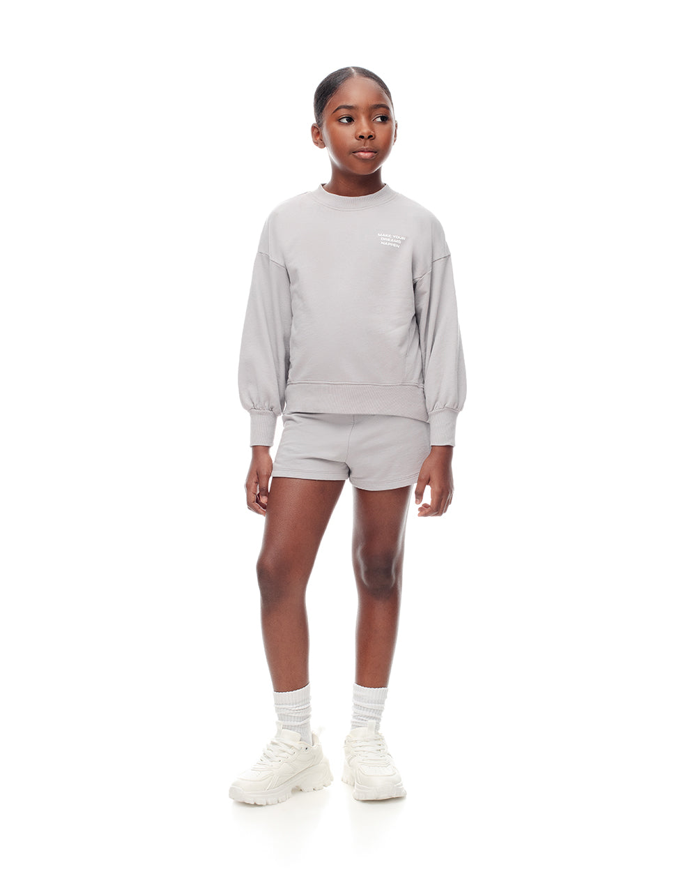 Short algodón gris niña