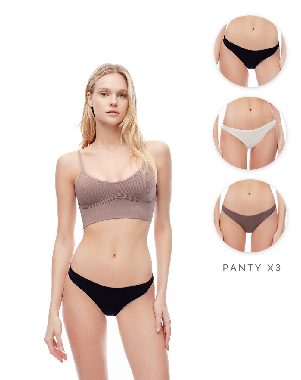 3 pantys brasilero en punto tiro medio surtido