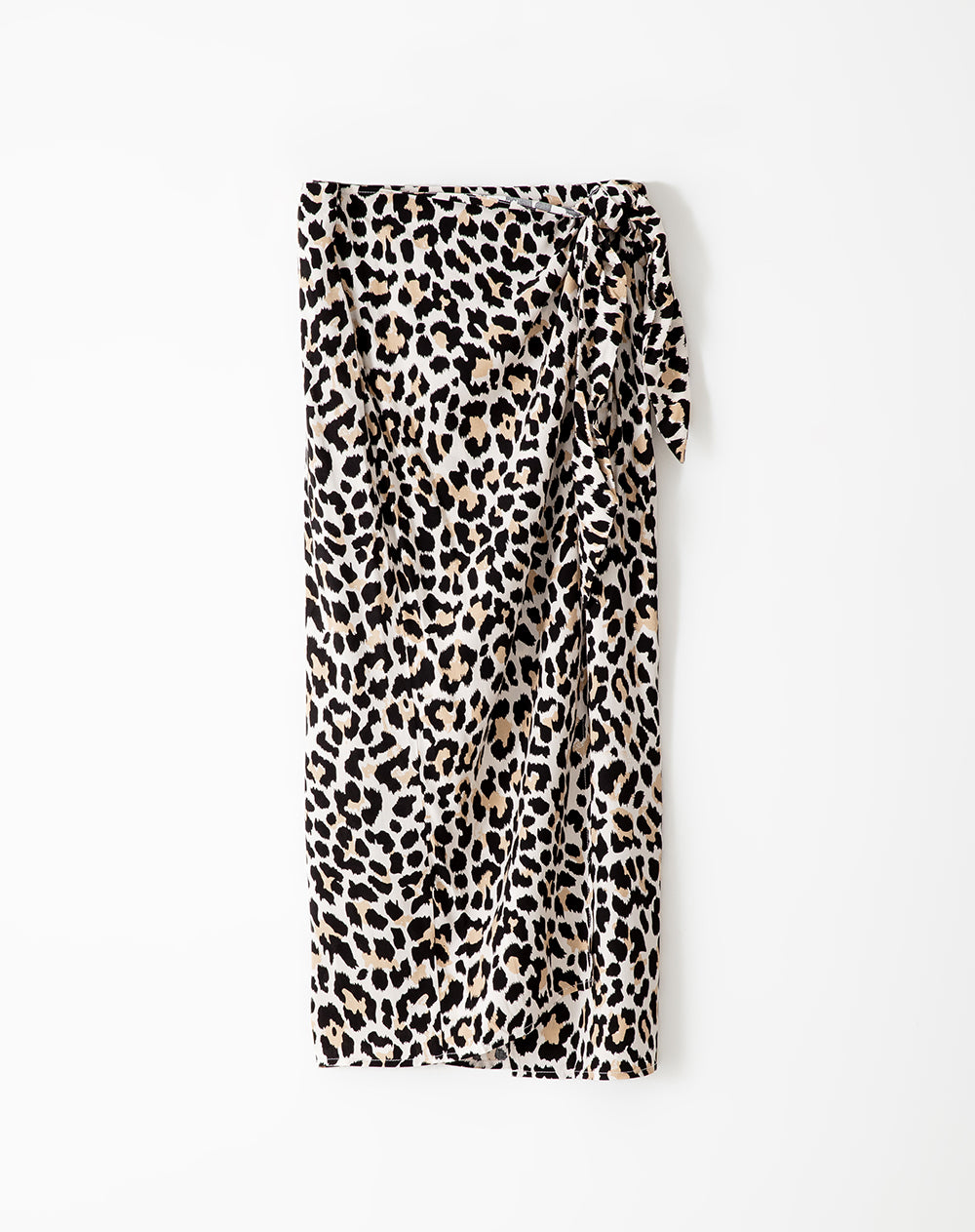 Falda midi tiro alto cruzada print mujer