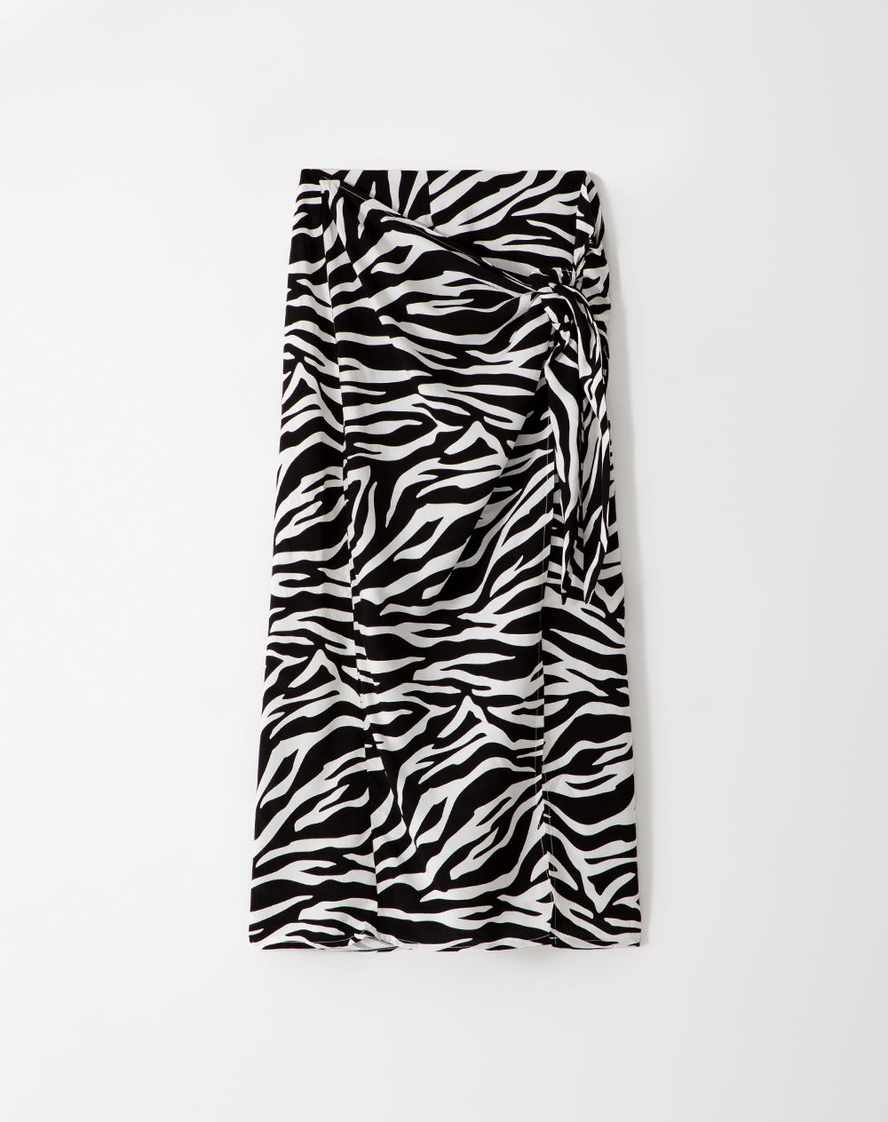 Falda midi tiro alto cruzada print mujer