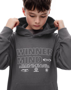 Buzo tipo hoddie gris niño