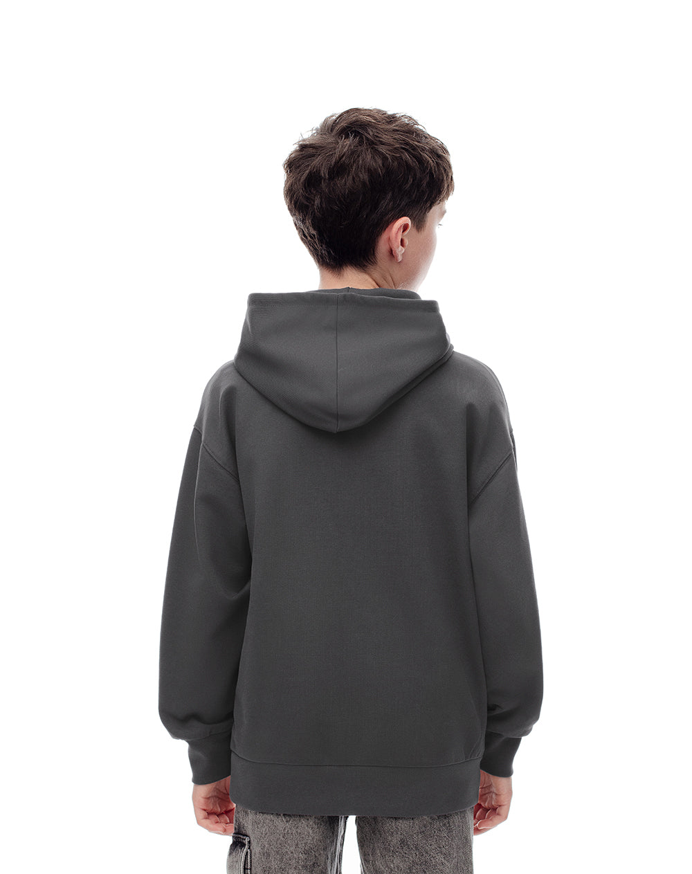 Buzo tipo hoddie gris niño