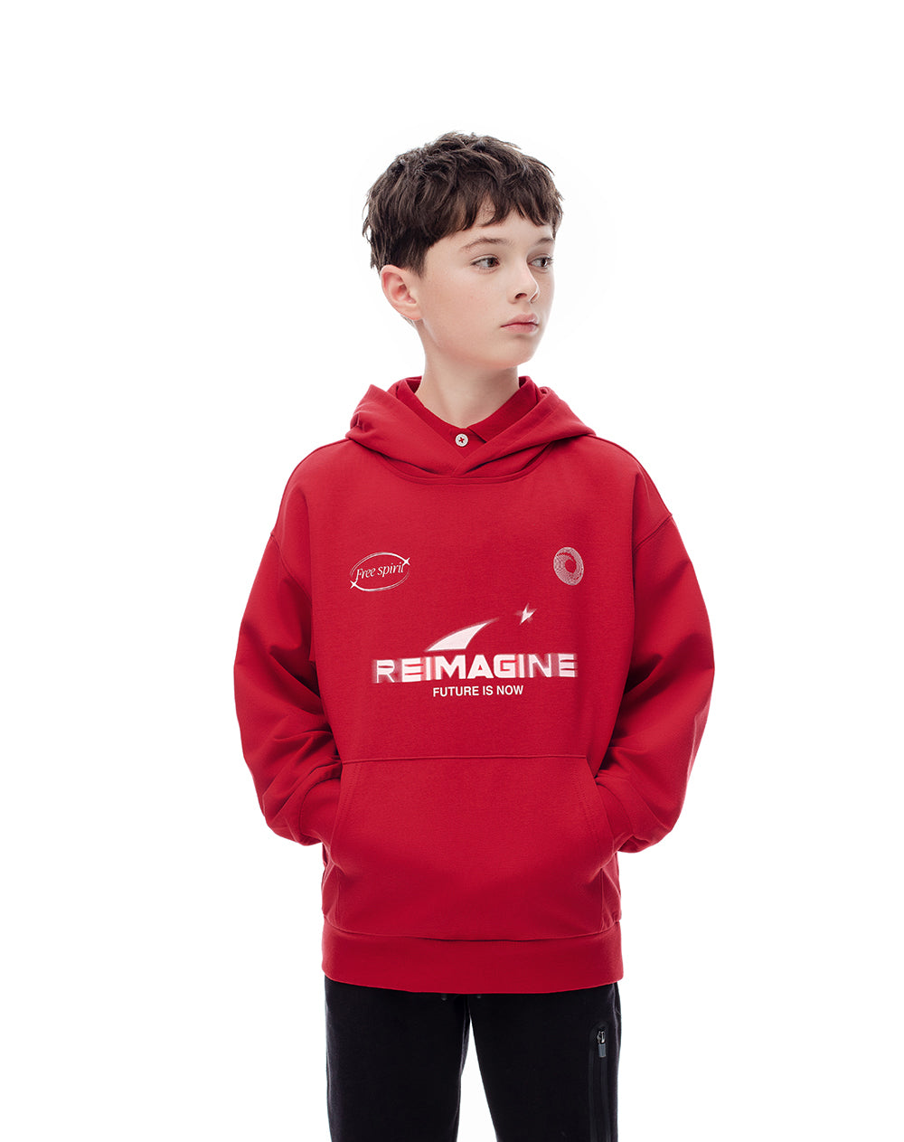 Buzo tipo hoddie rojo niño