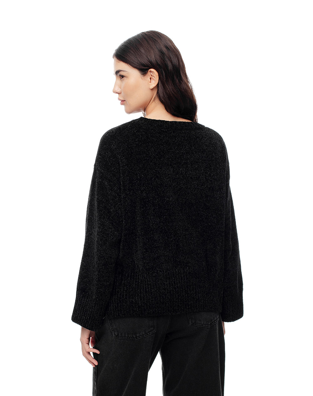 Suéter oversize negro mujer