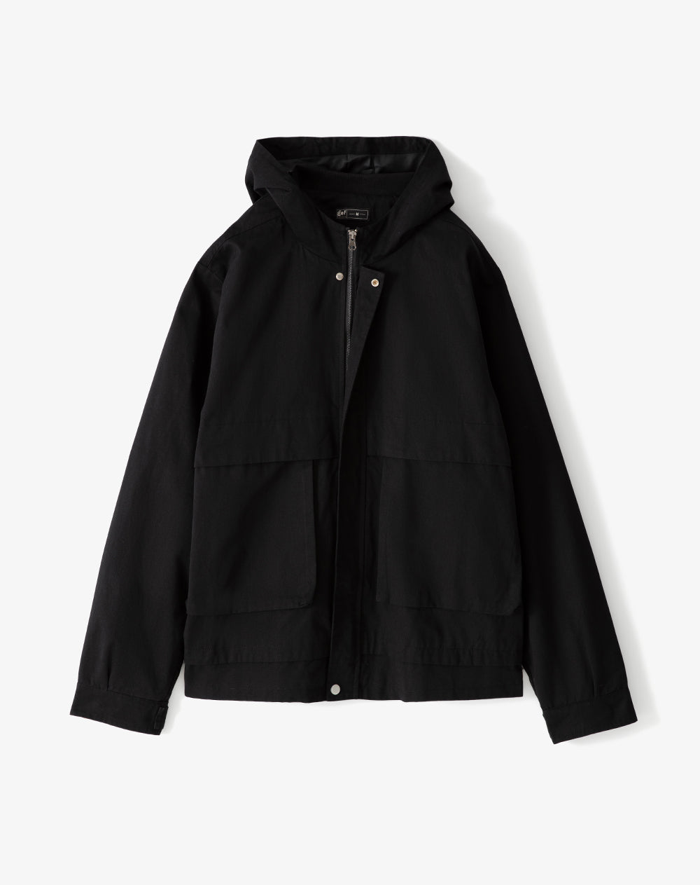 Chaqueta parka regular algodón negra hombre