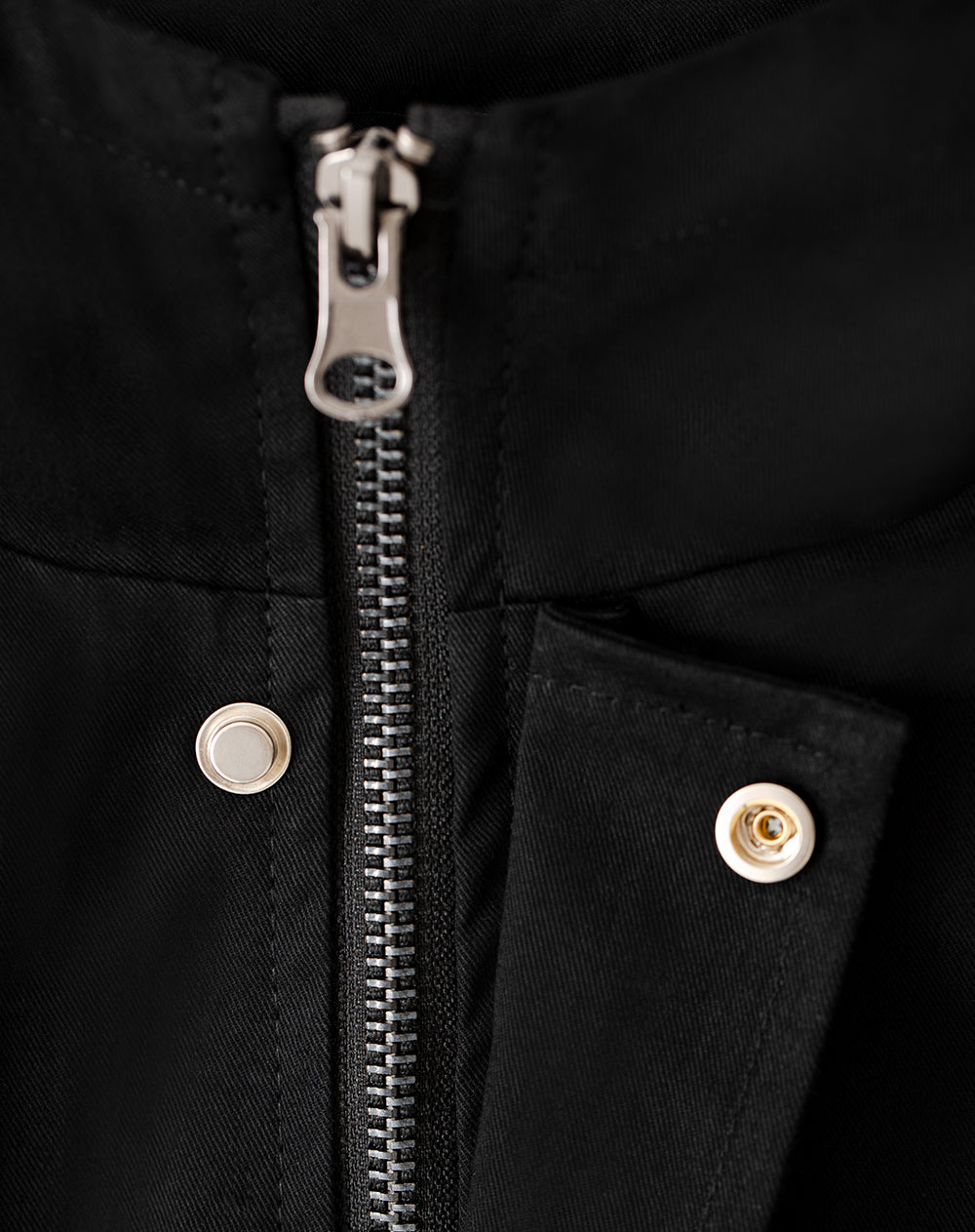 Chaqueta parka regular algodón negra hombre