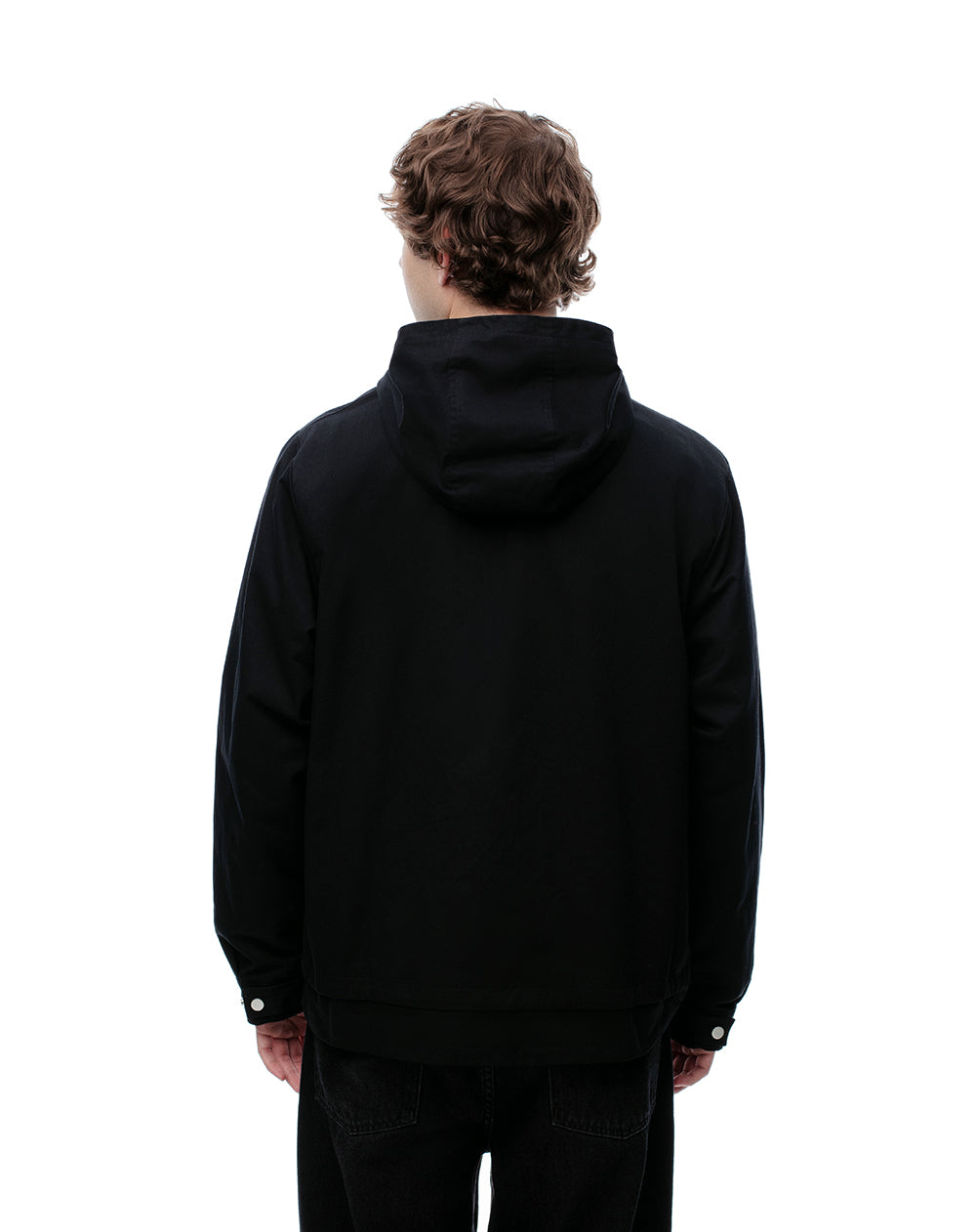 Chaqueta parka regular algodón negra hombre