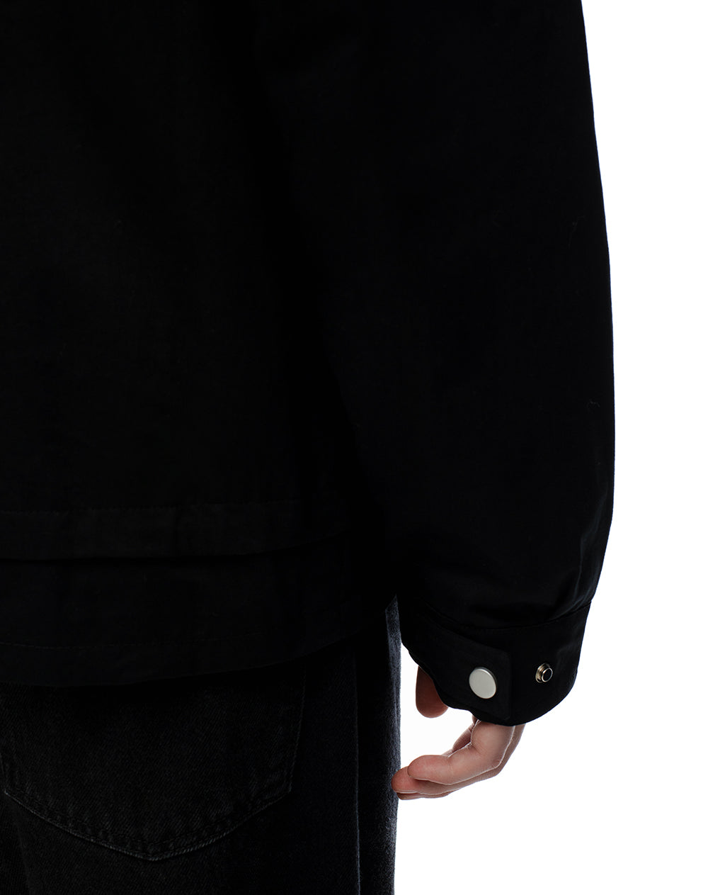 Chaqueta parka regular algodón negra hombre