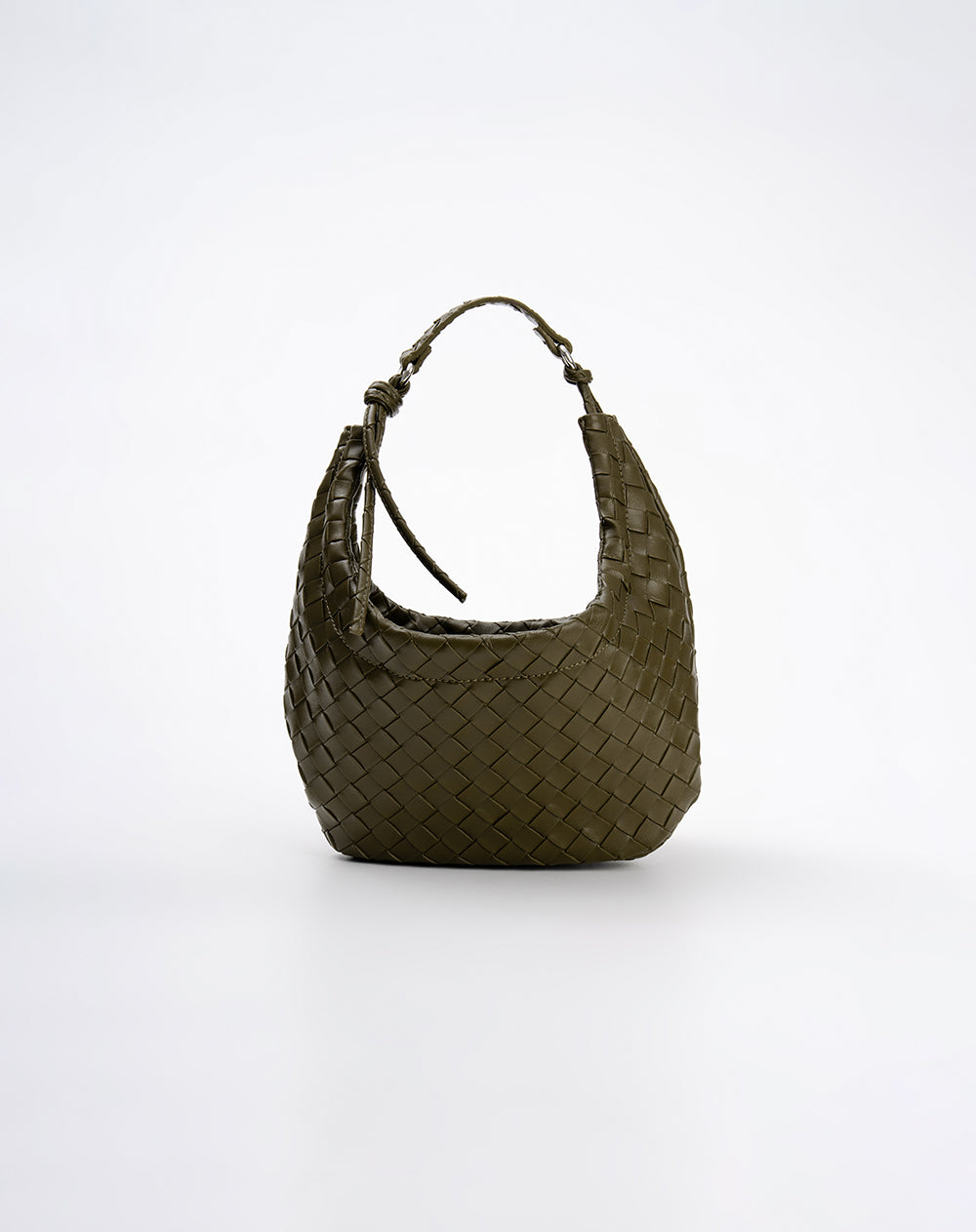 Bolso hobo efecto cuero trenzado verde mujer