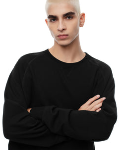 Buzo regular algodón negro hombre