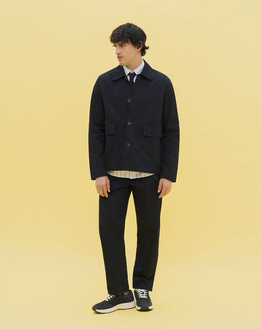 Pantalón chino regular drill algodón azul hombre