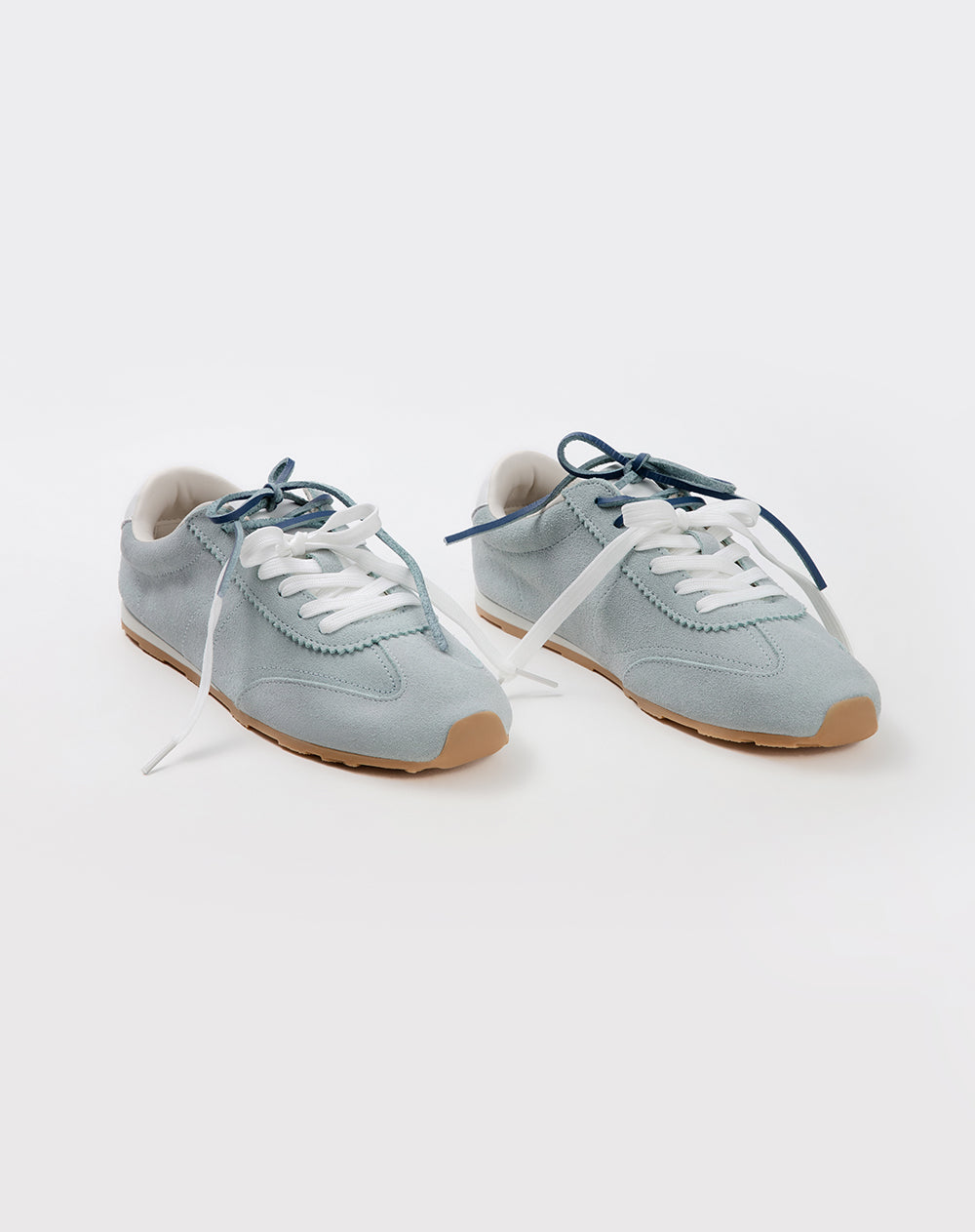 Tenis casuales cuero gamuza azules mujer
