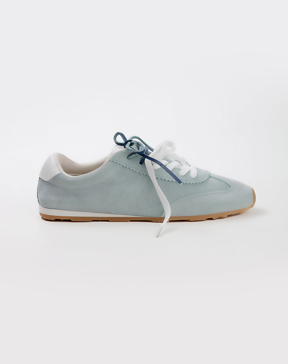 Tenis casuales cuero gamuza azules mujer