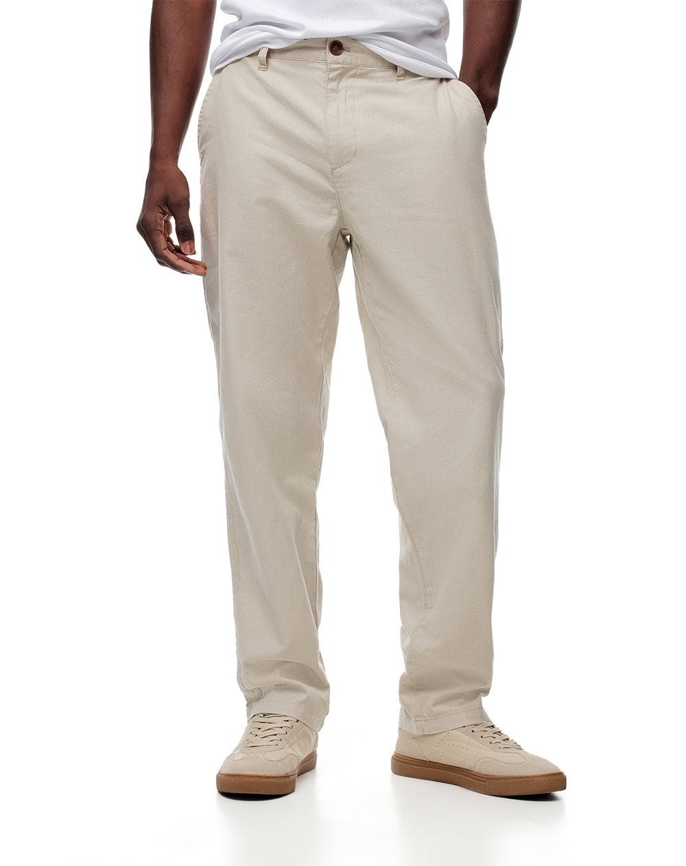 Pantalón chino regular caqui hombre