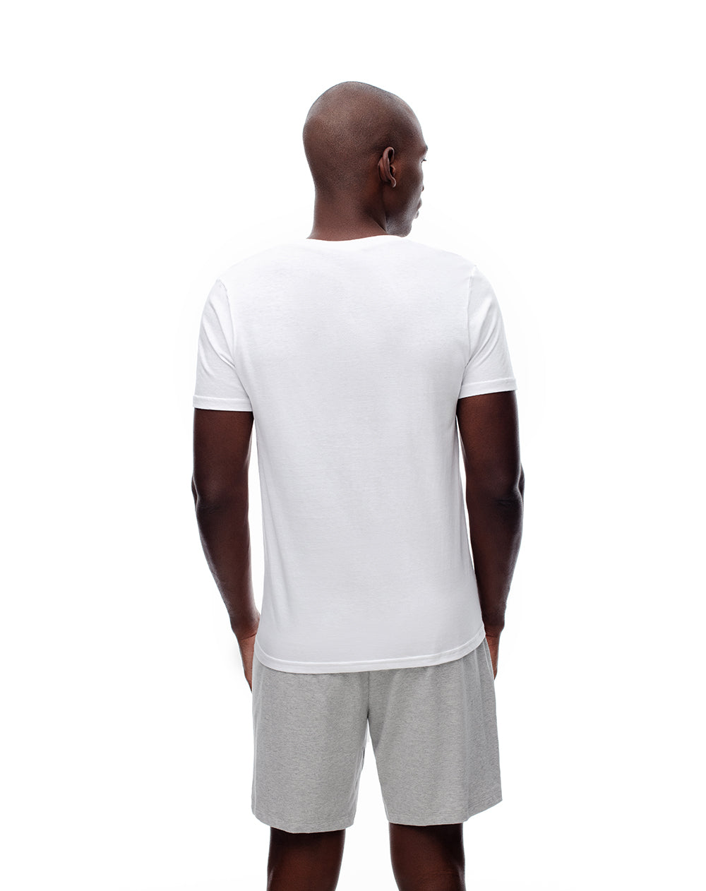 Camiseta slim algodón jersey x2unds blanca hombre