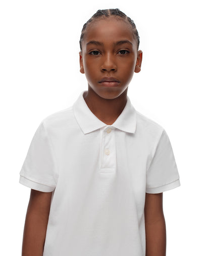Polo regular algodón blanca niño