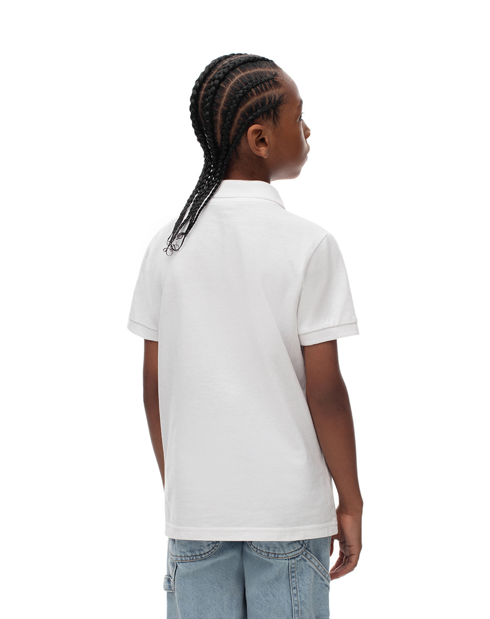 Polo regular algodón blanca niño