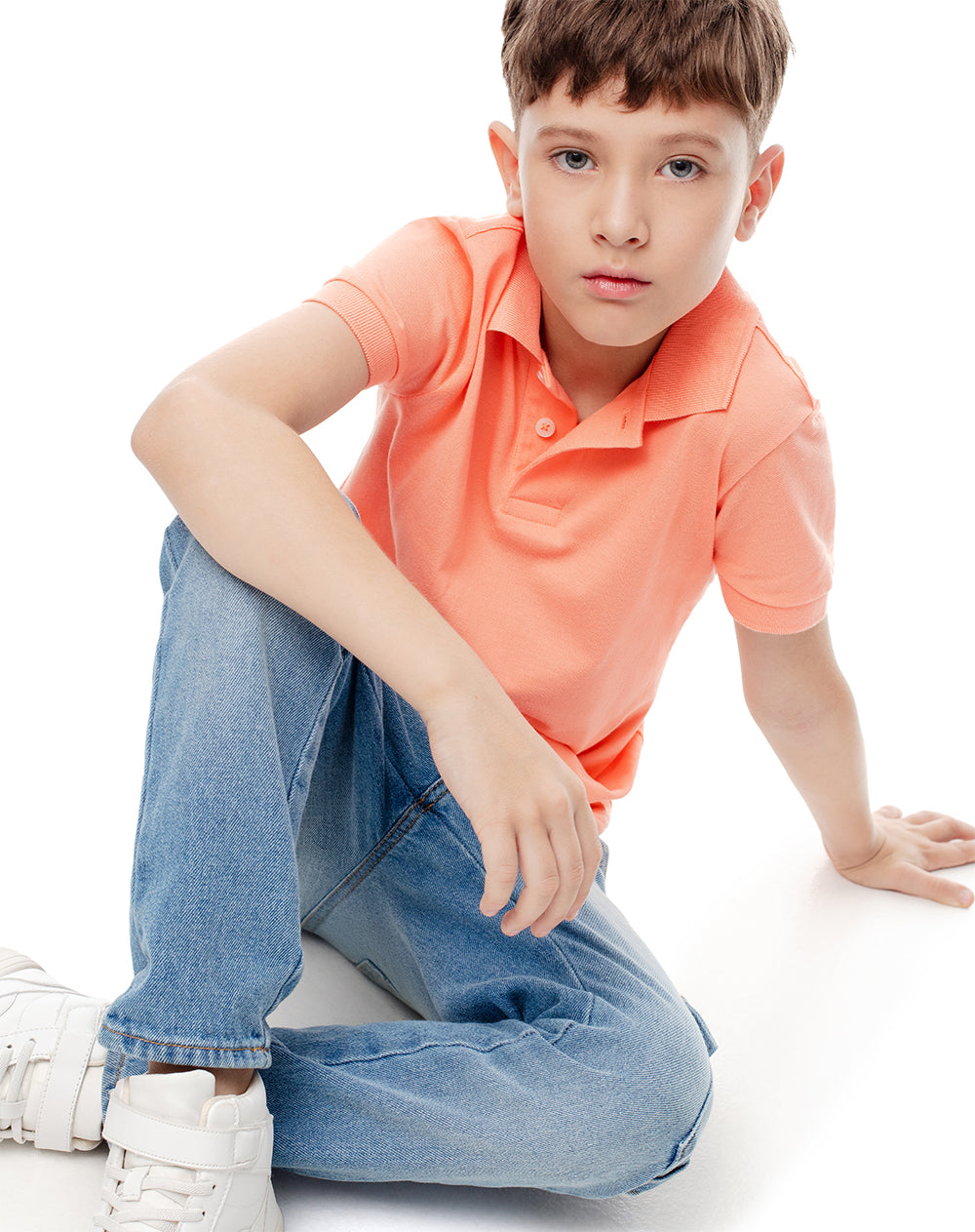 Polo regular algodón coral niño