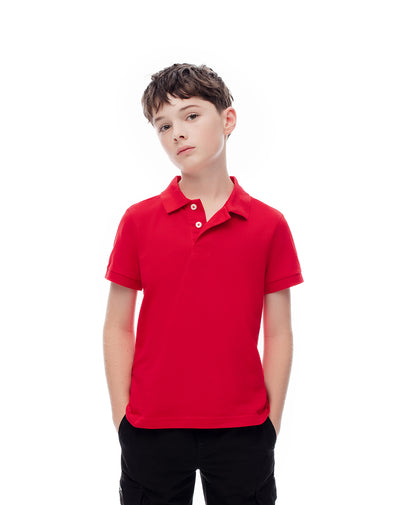 Polo regular algodón roja niño