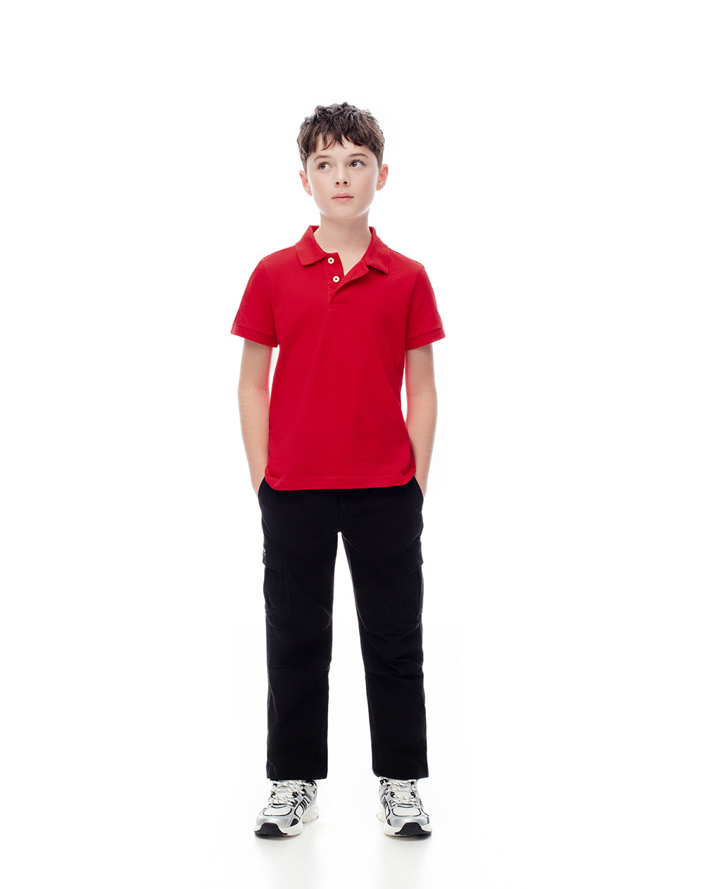 Polo regular algodón roja niño