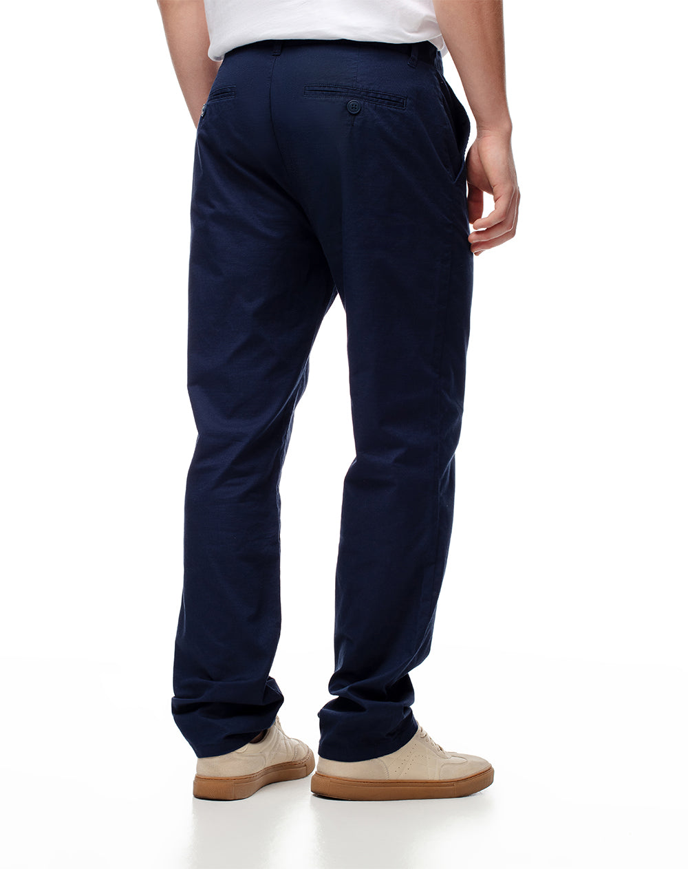 Pantalón regular fit tiro medio azul