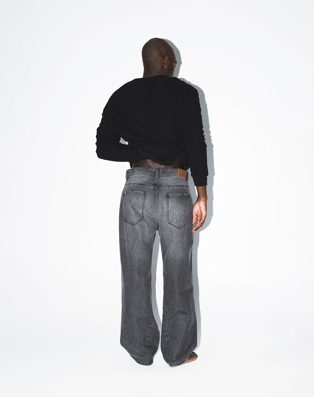 Jean oversize algodón negro hombre