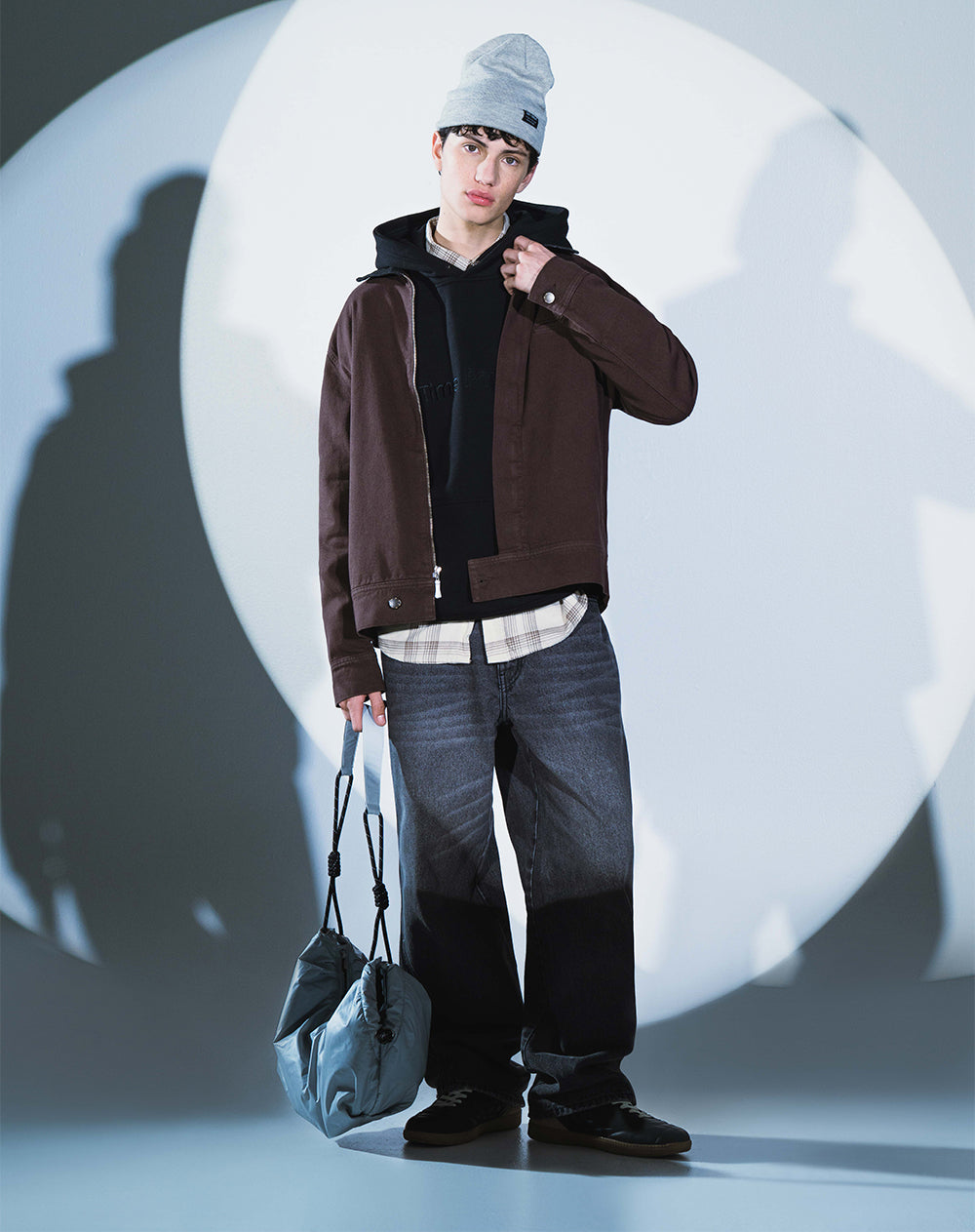 Jean oversize algodón negro hombre