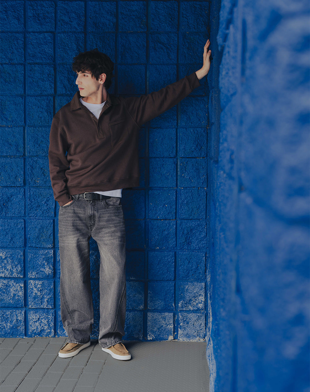 Jean oversize algodón negro hombre