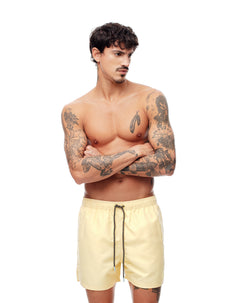 Pantaloneta de baño crema hombre