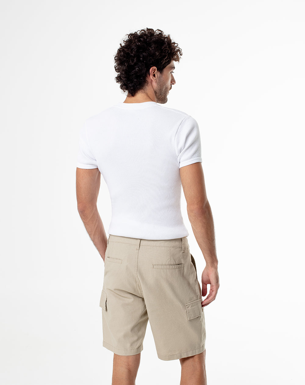 Bermuda regular lino habano hombre