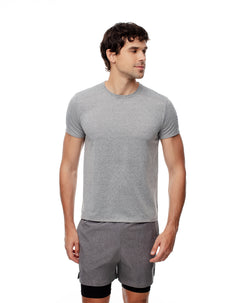 Camiseta deportiva control humedad gris hombre