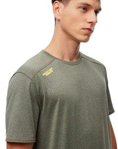 Camiseta deportiva control humedad verde hombre