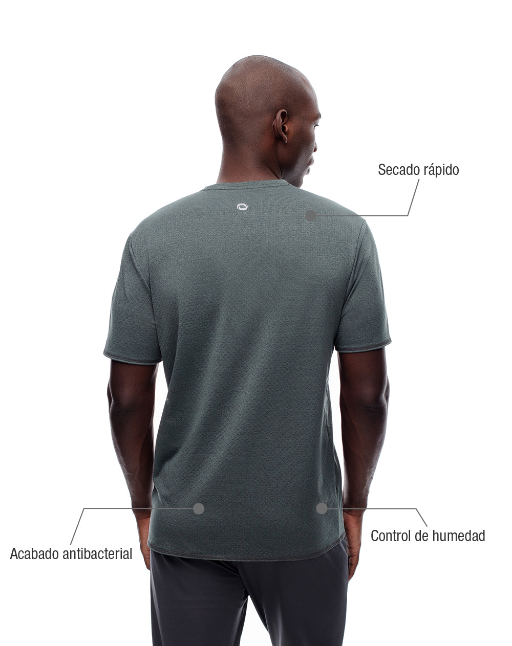Camiseta deportiva control humedad verde hombre