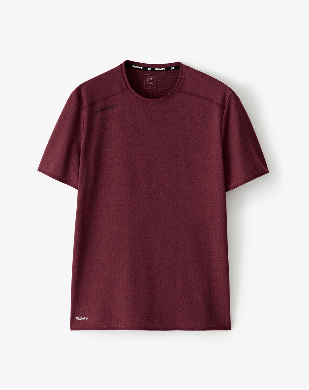 Camiseta deportiva control humedad vino tinto hombre