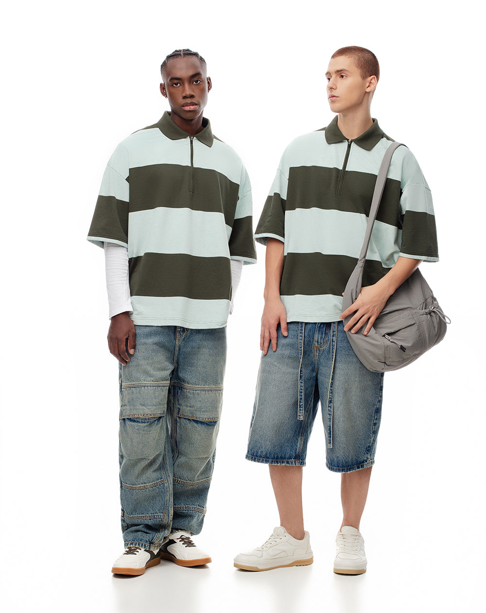 Polo oversize algodón rayas hombre