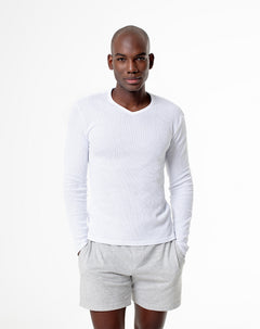 Camibuzo regular algodón blanco hombre