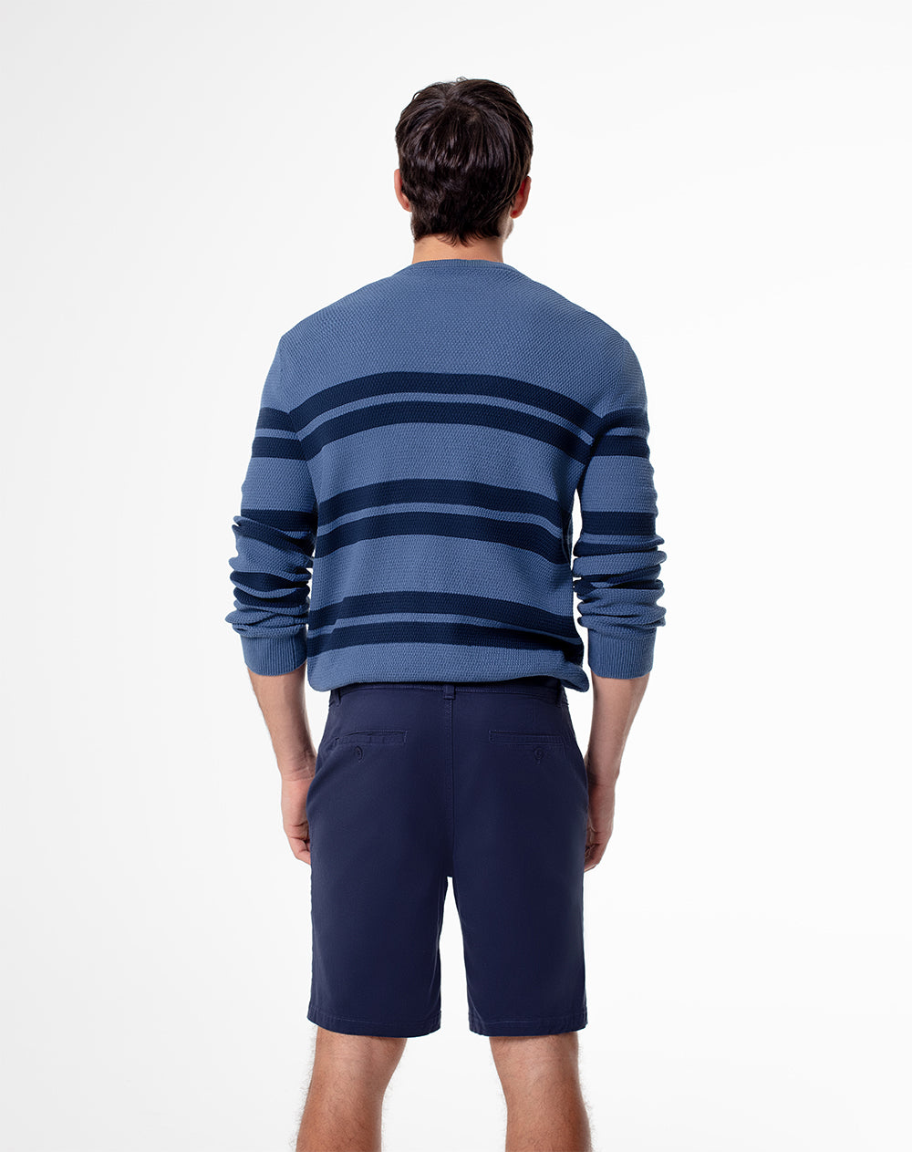 Bermuda regular drill algodón azul hombre