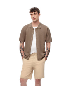 Bermuda regular drill algodón habano hombre