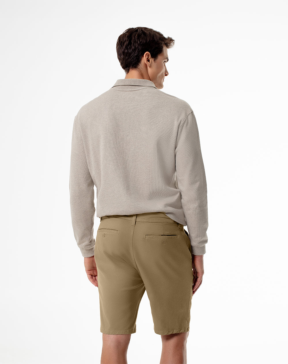 Bermuda regular drill algodón habano hombre