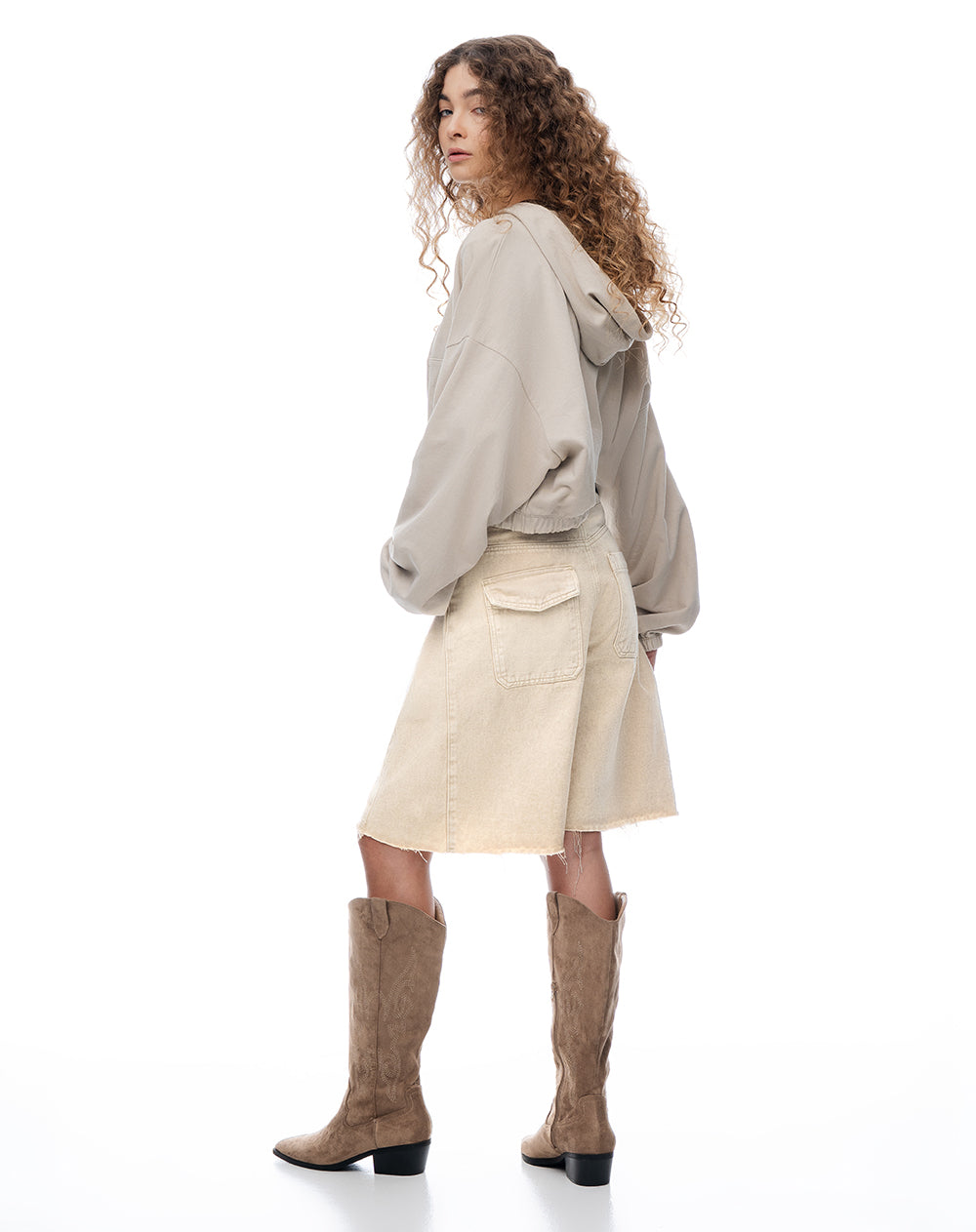 Bermuda loose fit denim habano