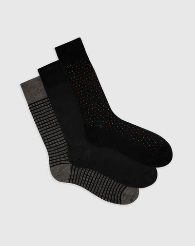 Medias hombre largas algodón pack x3 surtido