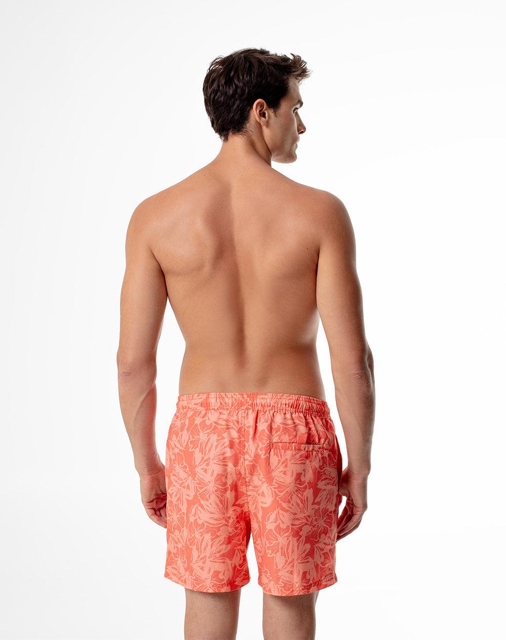 Pantaloneta de baño coral estampada hombre