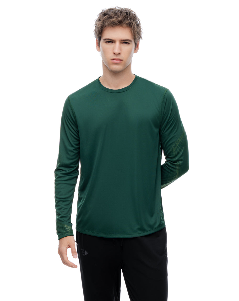Camiseta regular manga larga verde hombre