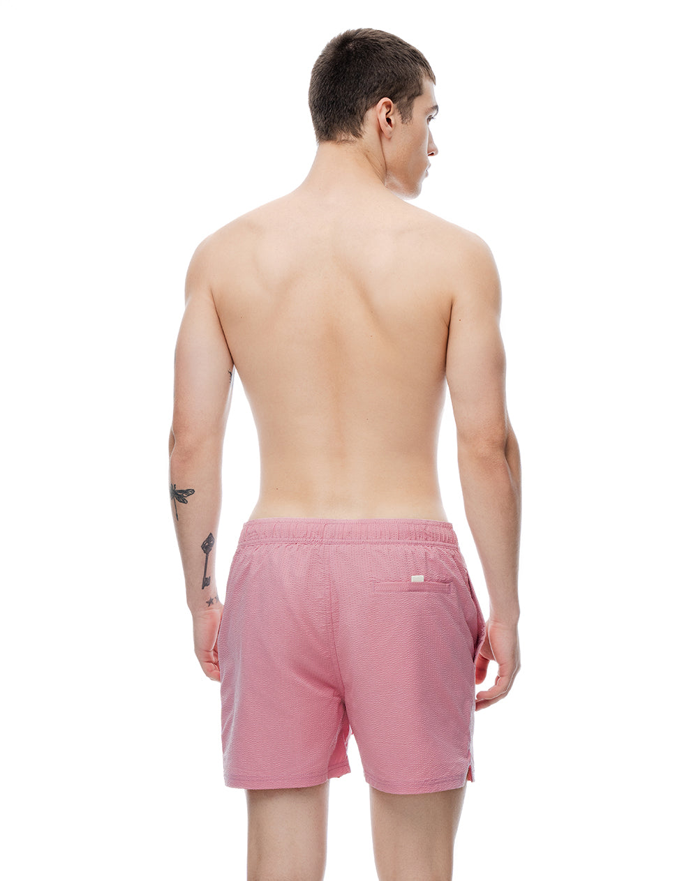Pantaloneta de baño regular rosado hombre