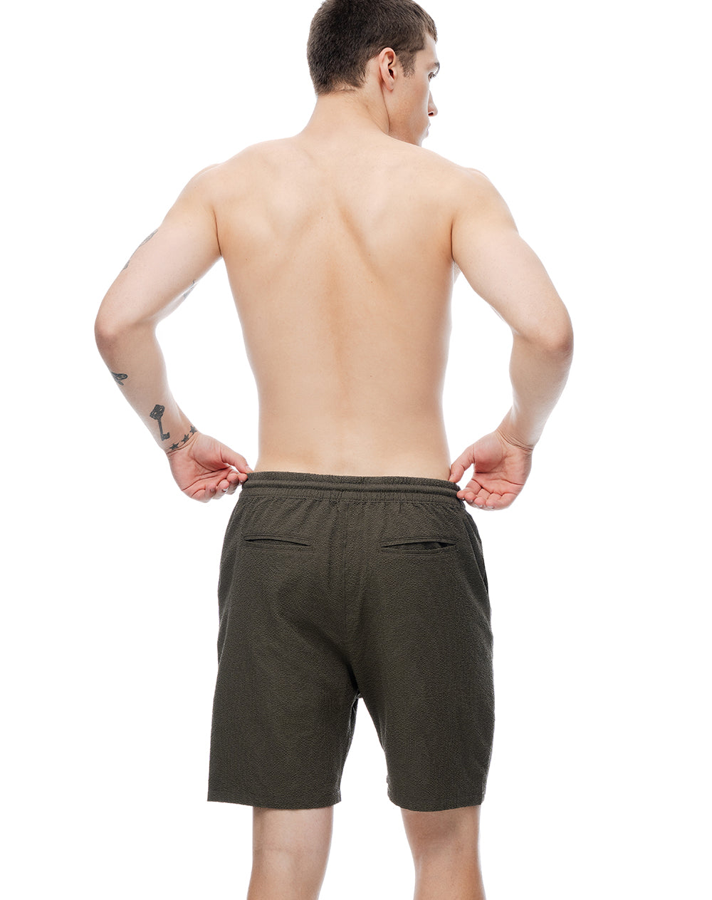 Pantaloneta de baño regular café hombre